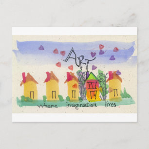 Postal Arte donde vive la imaginación