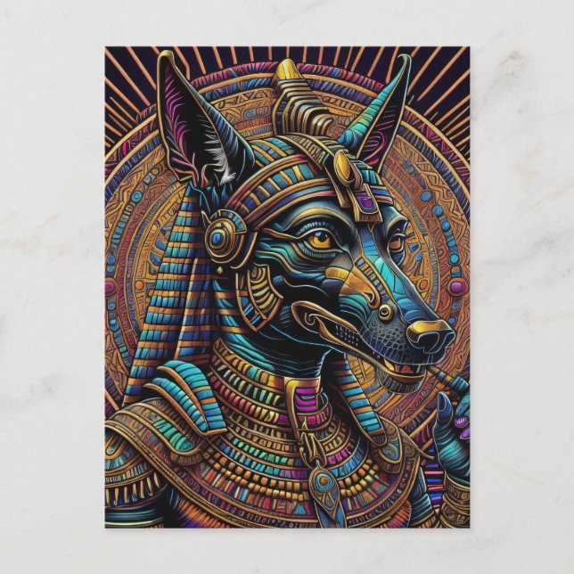 Postal Arte egipcio Anubis (Anverso)
