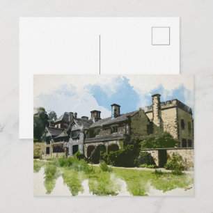 Postal Arte en Acuarela de Shibden Hall - Halifax Históri