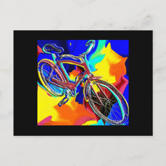 Postal arte en bicicleta