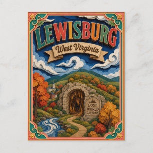 Postal Arte en Papel de Lewisburg West Virginia PopCut Es
