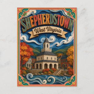 Postal Arte en papel de Shepherdstown West Virginia