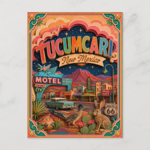 Postal Arte en Papel de Tucumcari Nuevo México PopCut Est
