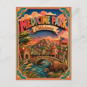 Postal Arte en Papel PopCut Estados Medicine Park Oklahom