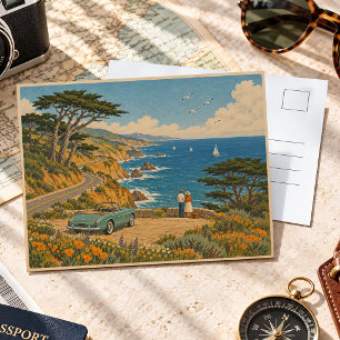 Postal Arte escénico vintage de viaje por la carretera co