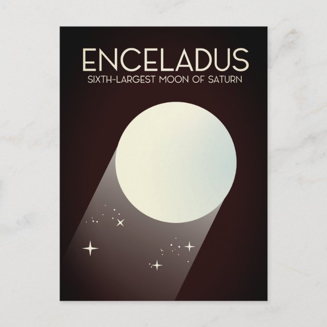 Postal Arte espacial de Encélado. (Anverso)