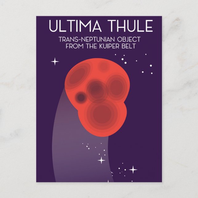 Postal arte espacial del cinturón de Keiper Ultima Thule (Anverso)