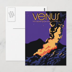 Postal Arte espacial del planeta Venus