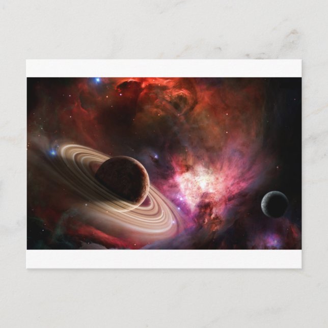 Postal Arte espacial Nebulosa Planeta (Anverso)