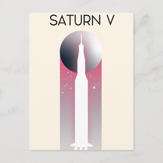 Postal Arte Espacial Saturno V Apollo (Anverso)