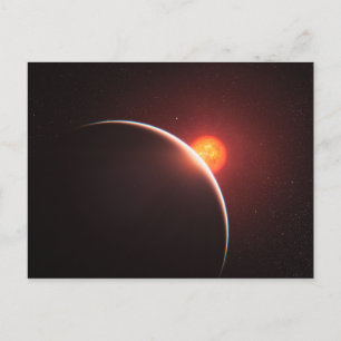 Postal Arte espacial sobre el exoplaneta superterrestre