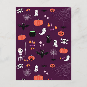 Postal Arte espeluznante y lindo de Halloween
