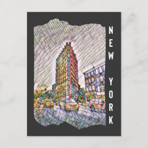 Postal Arte estético de mosaico en la ciudad de Nueva Yor