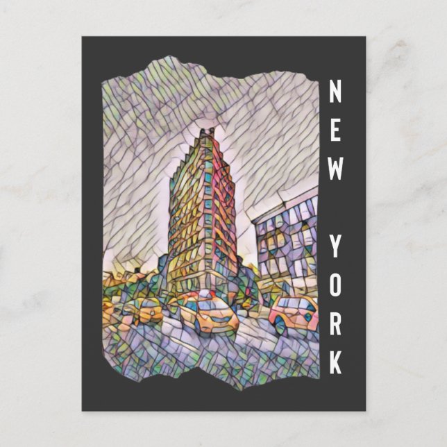 Postal Arte estético de mosaico en la ciudad de Nueva Yor (Anverso)