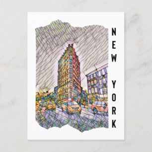 Postal Arte estético de mosaico en la ciudad de Nueva Yor