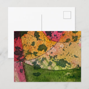 Postal Arte Expresionista Abstracto con Acuarela y Tinta