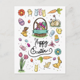 Postal Arte Feliz Pascua