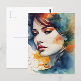 Postal Arte femenino de doble exposición