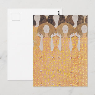 Postal Arte Floral Art Nouveau Dorado Antiguo de Gustav K