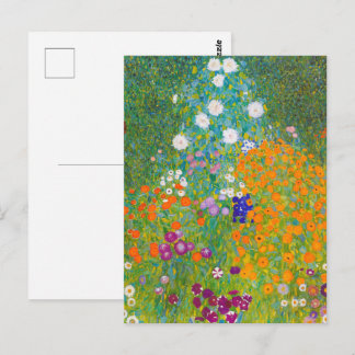 Postal Arte floral de jardín de cottage vintage de Gustav