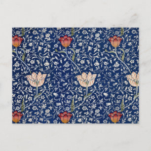 Postal Arte floral de tulipán azul de William Morris Medw