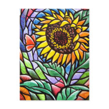 Arte floral elegante de estilo sunflower amarillo 