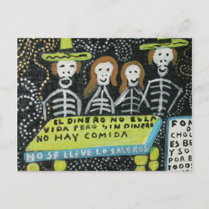 Postal Arte folclórico de Guanajuato, Día de los Muertos