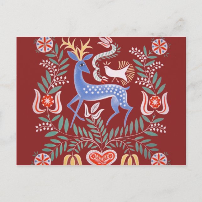 Postal Arte folclórico húngaro (Anverso)