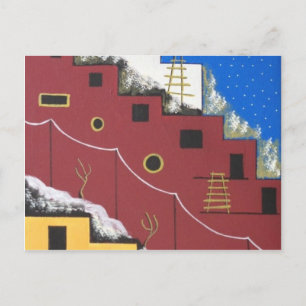 Postal Arte folclórico único del desierto del suroeste de