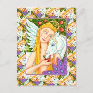 POSTAL ARTE FOLLETO PEGASUS Y EVA EN EL JARDÍN DE EDEN, C