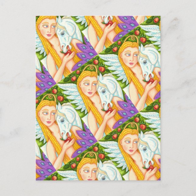 POSTAL ARTE FOLLETO PEGASUS Y EVA EN EL JARDÍN DE EDEN, C (Anverso)