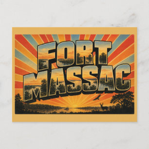 Postal Arte forestal de los acantilados del río Illinois