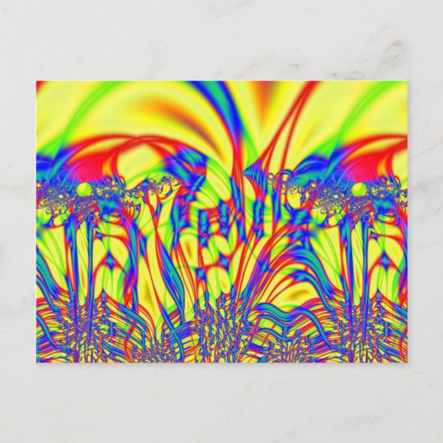 Postal Arte fractal brillante (Anverso)