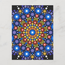 Postal Arte Fractal Floral Dotado Retro Mandala