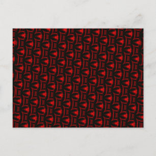 Postal Arte Fractal Rojo Y Negro