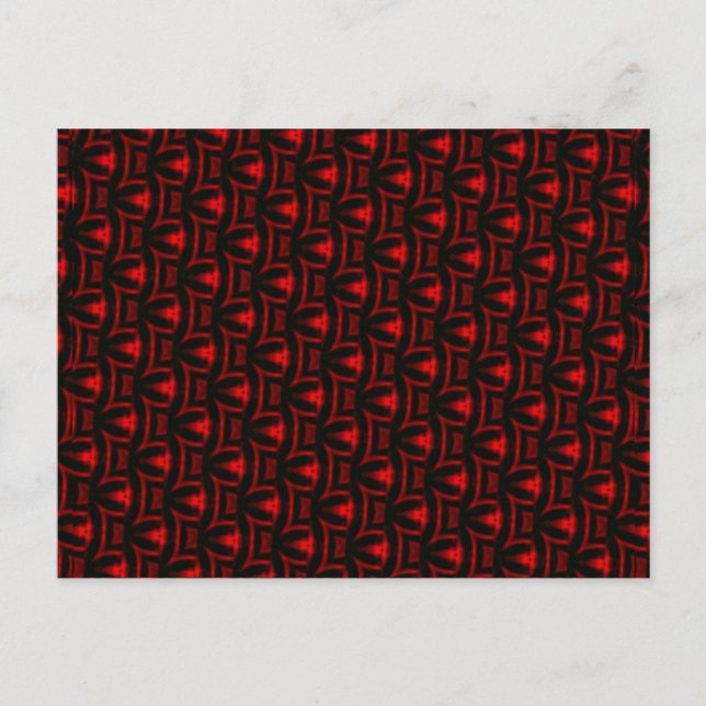 Postal Arte Fractal Rojo Y Negro (Anverso)