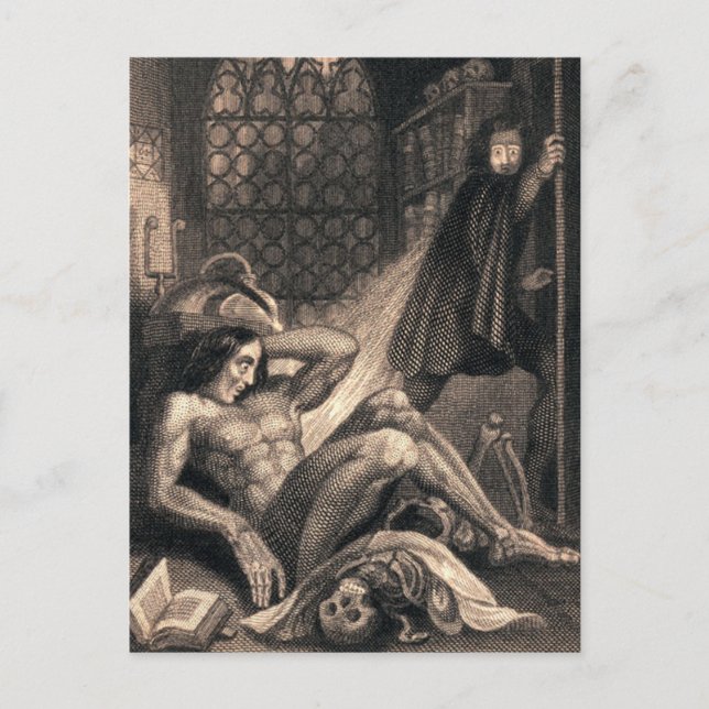 Postal Arte Frankenstein de época (Anverso)