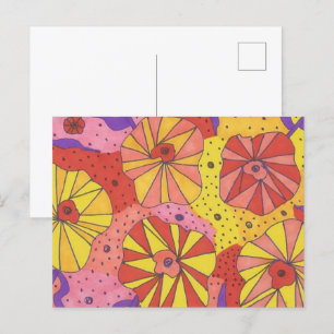 Postal Arte Futurista del Jardín Floral