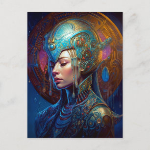 Postal Arte galáctico de ciencia de la reina ficción fant