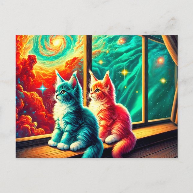 Postal Arte gatito (Anverso)