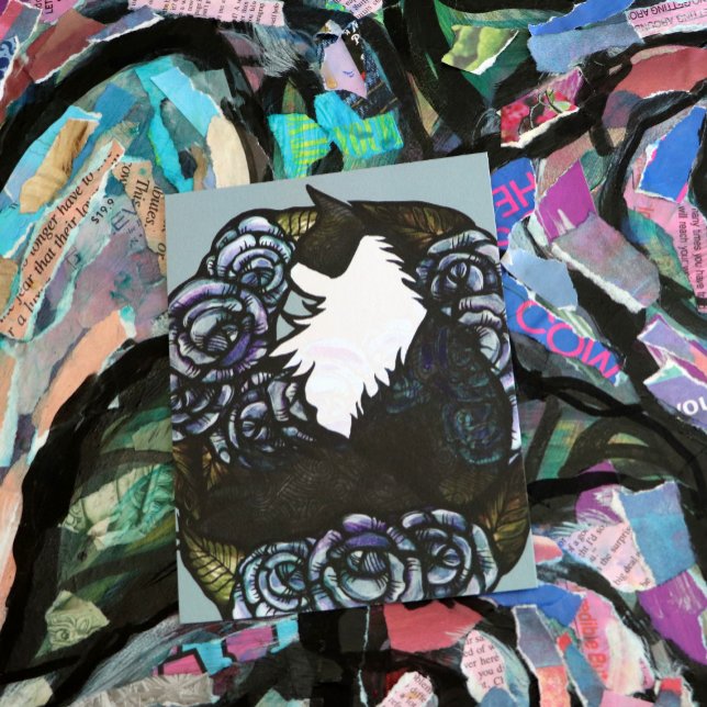 Postal Arte gato de Tuxedo (Subido por el creador)