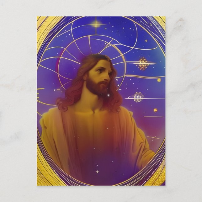 Postal Arte generado por Jesús Stained Glass AI (Anverso)