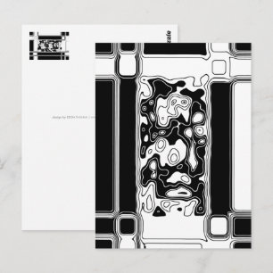Postal Arte Geométrico Blanco Y Negro 1