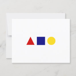 Postal Arte geométrico colorido en Bauhaus clásico