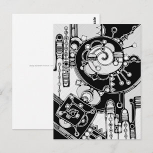 Postal Arte geométrico en blanco y negro 4