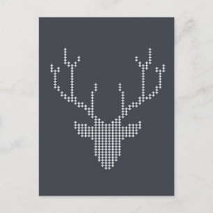 Postal arte geométrico mosaico de ciervo animal
