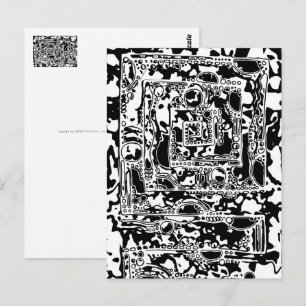 Postal Arte Geométrico Negro Y Blanco 25