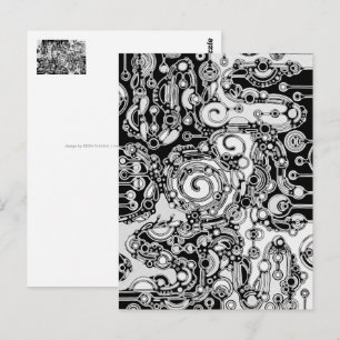 Postal Arte Geométrico Negro Y Blanco 3