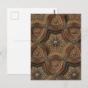 Postal Arte geométrico renacentista dorado ornamentado vi