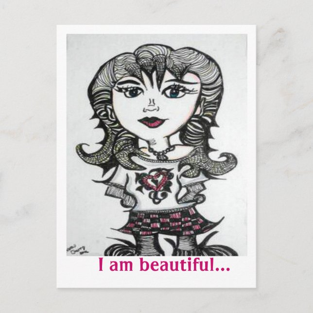 Postal Arte: Gótico Chick (Anverso)